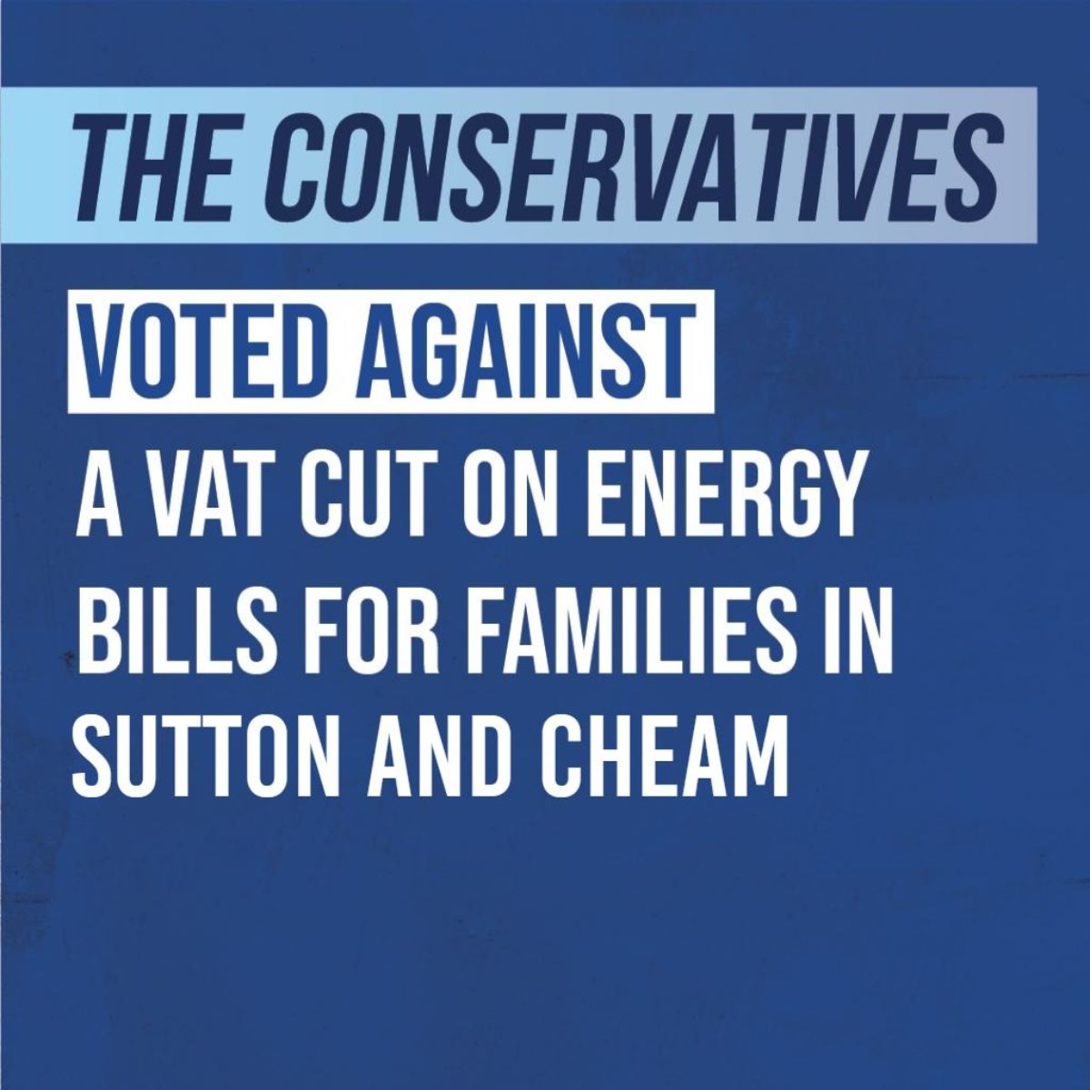 Conservatives vote against a VAT cut on Energy Bills