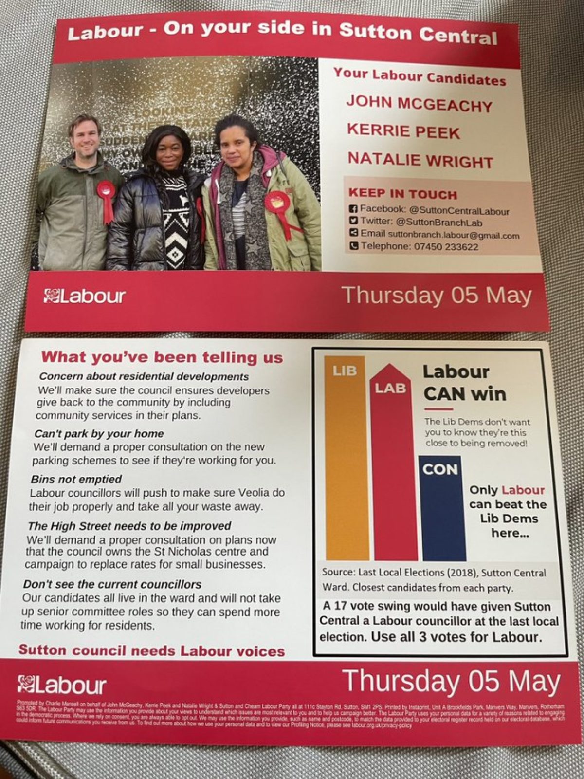 Sutton Central Ward Labour Candidates