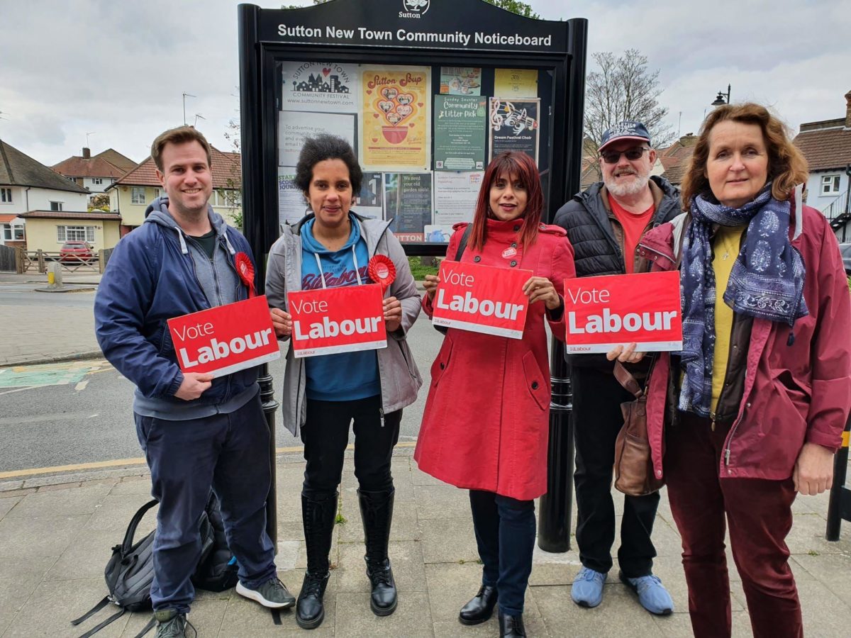 Labour out campaigning in Sutton with London Assembly Member Marina Ahmad 