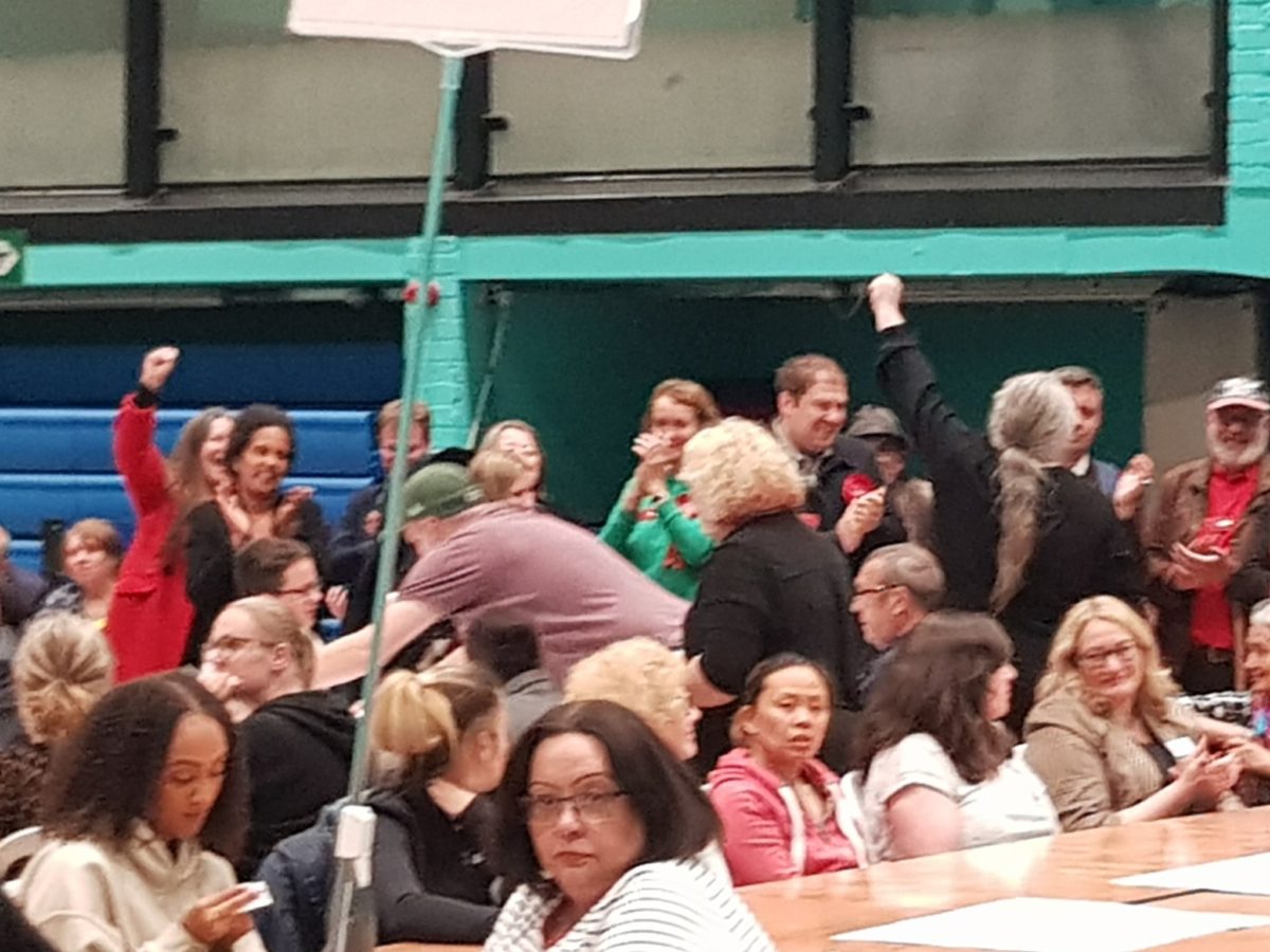 The moment at the election count when Labour officially got back on the Council